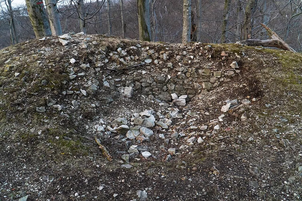 Ruins of western tower of Kuchyňa Castle