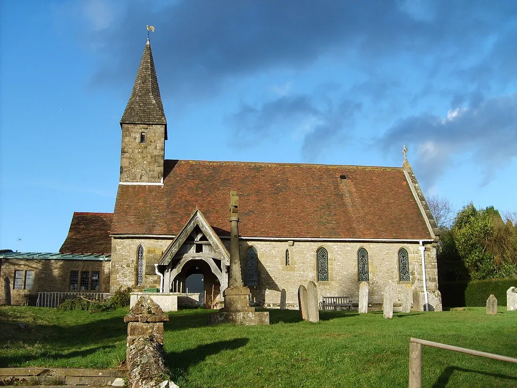 Church of St. Peter in Linchmere, West Sussex, England. View from the south.
