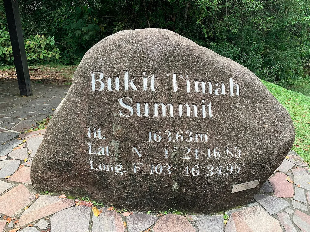 Photos along the hike to the Bukit Timah Summit. This is the summit stone.