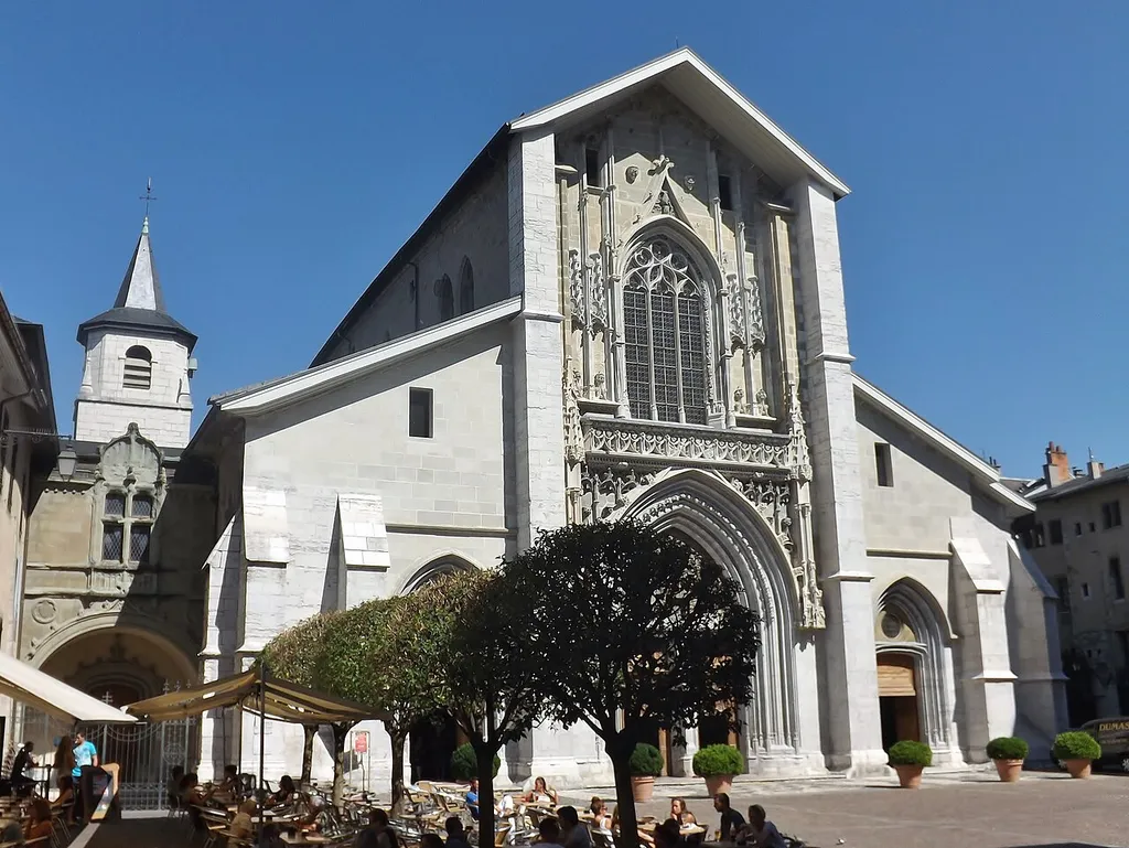 Sight of the Saint-François-de-Sales cathedral of Chambéry, in Savoie, France.