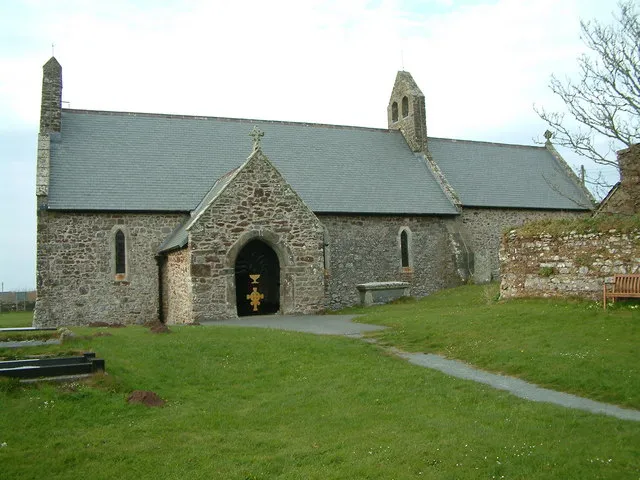 St. Bridget's at St. Bride's This main entrance faces away from the road, and cannot be seen from there. Many visitors will pass the gate, and not see this view!