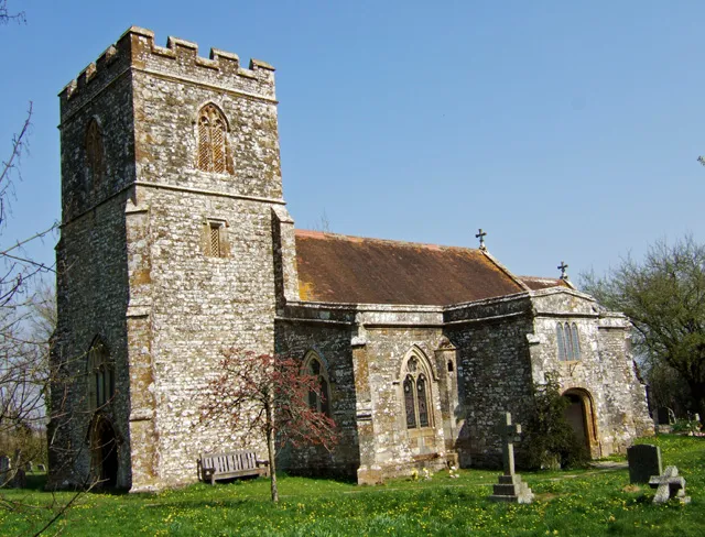 Church of England parish church of St Thomas Becket Church, Pulham, Dorset: view from the southwest