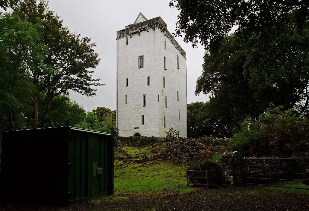 Castles of Connacht: Ardamullivan, Galway This restored tower house of six storeys stands on a narrow rock outcrop above woodland at the end of a laneway off the main N18 road. There is no date for when it was built, but in 1579 it was the cause of the deaths of Dermot O'Shaughnessy and his nephew John, who fought and killed each other in a dispute over possession of the castle.
