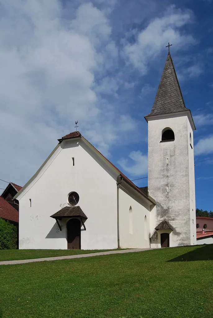 The church of St. Primus, part of the municipality of Sankt Kanzian am Klopeiner See, Carinthia.