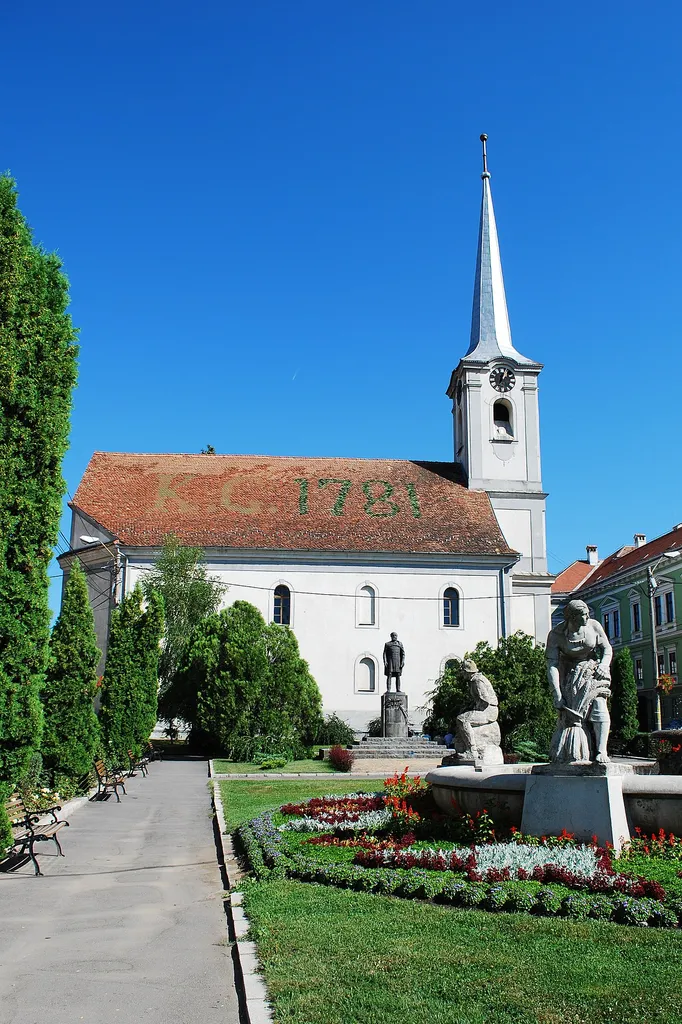 Reformed church in the center of Odorheiu Secuiesc, Romania