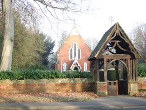 Lychgate With Attached Churchyard Wall, Longcross Church