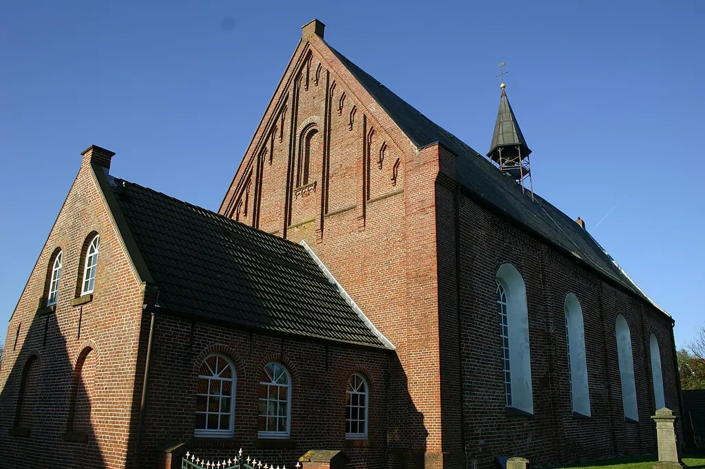 Historic church in Uphusen, city of Emden, East Frisia, Germany