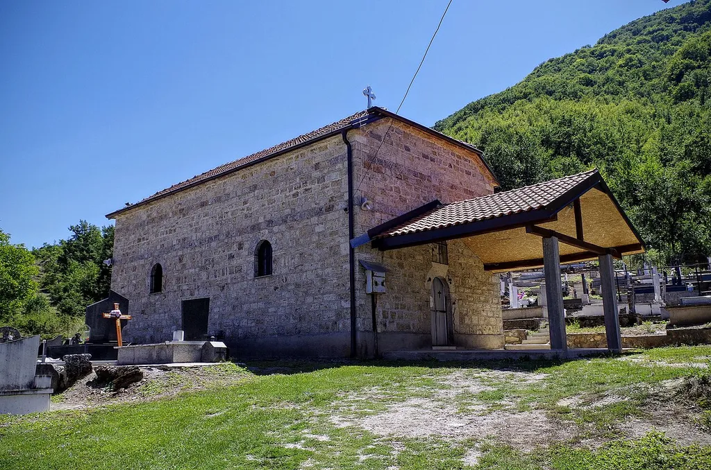View of St. Nicholas Church in the village Lešani, Macedonia