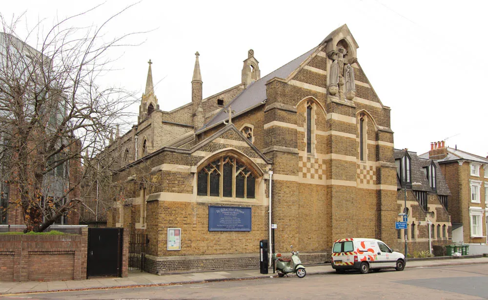 Parish church of St John the Divine, Kew Road, Richmond, southwest London, seen from the northwest