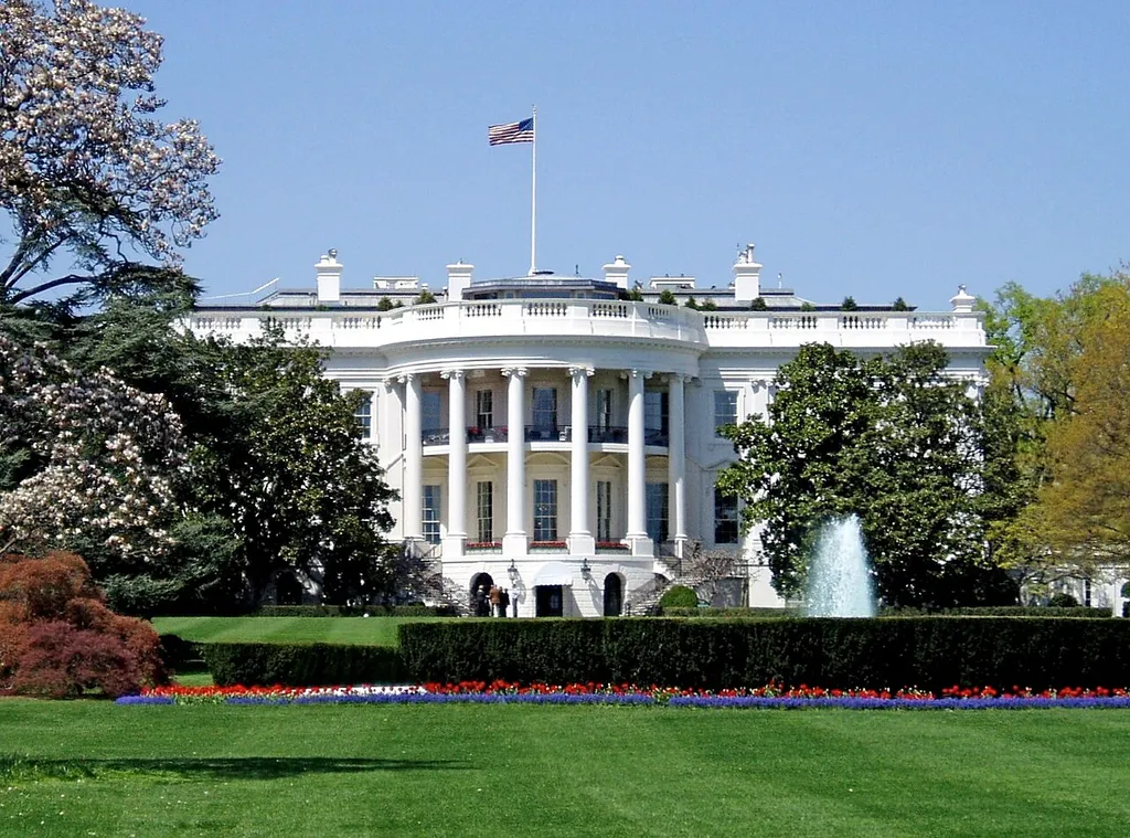 White House, the executive mansion of the President of the United States, located at 1600 Pennsylvania Avenue in Washington, D.C.