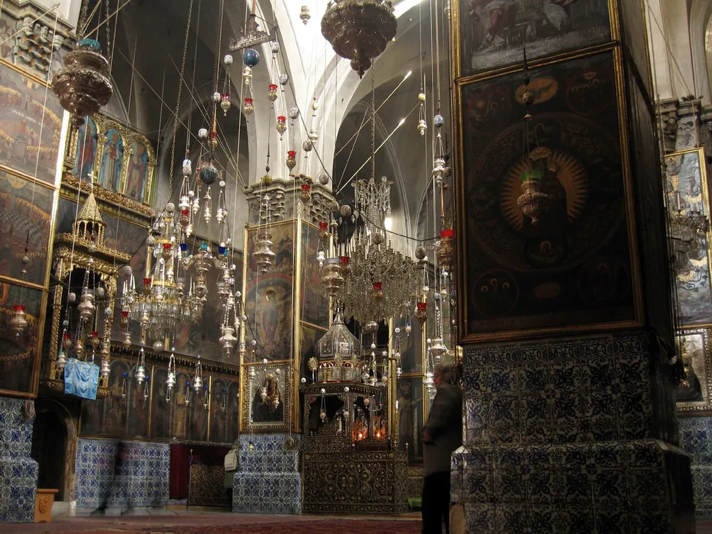 Inside the Saint James Cathedral in the Armenian Quarter of Jerusalem.