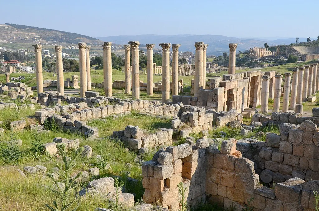 View of the Church of Saint Theodore and the Cathedral, Gerasa, Jordan
