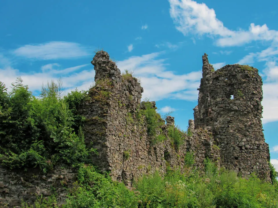 Ruins of the Khust Castle, Zakarpattia Oblast, Ukraine.