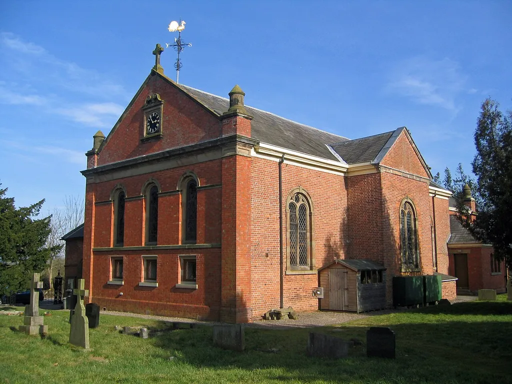 Photograph of St Mary's and St Michael's Church, Burleydam, Cheshire, England, from the southwest