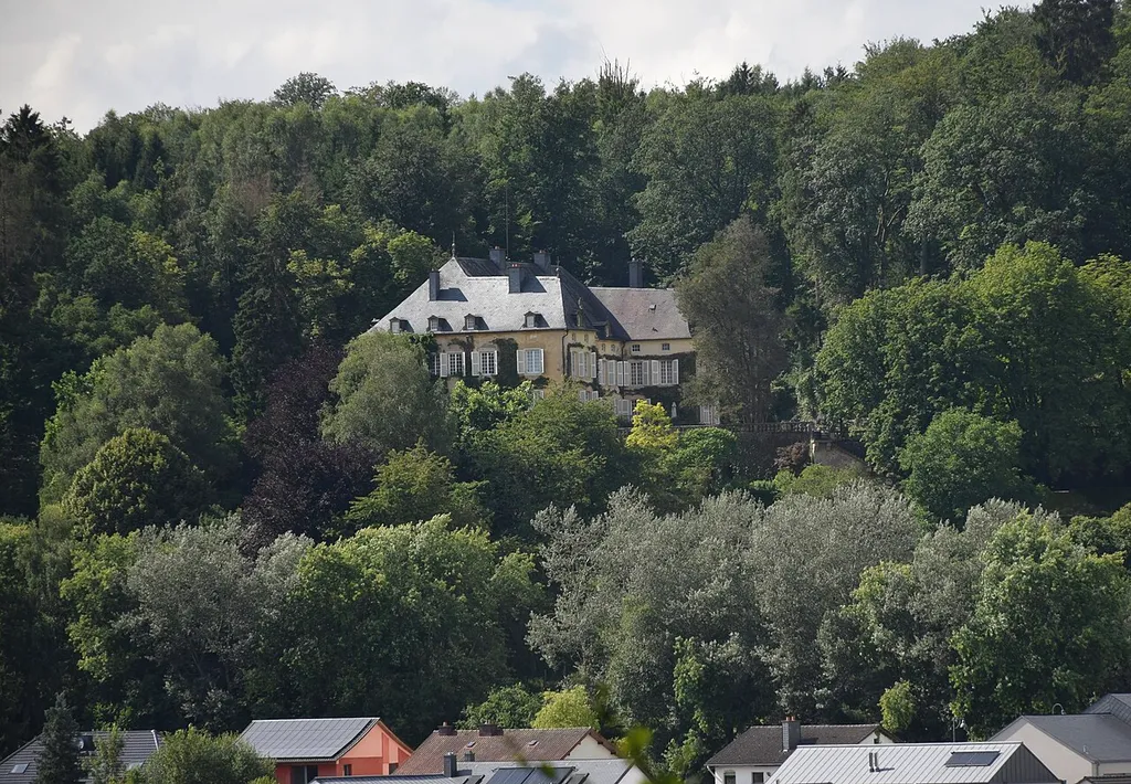 Fischbach castle, in Fischbach (Mersch), Luxembourg. Traditional residence of the Hereditary Grand-Duke (or former Grand Duke) and their family.