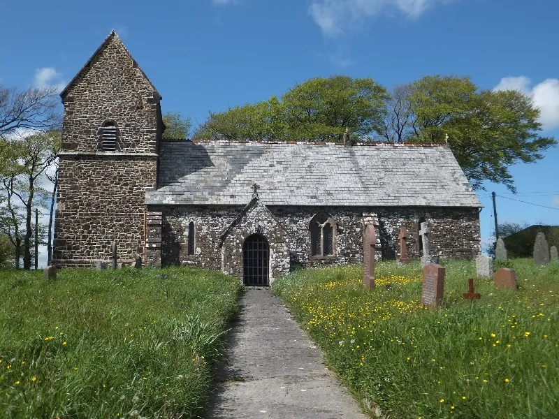 St Petroc's parish church, Hollacombe, Devon, seen from south-southeast