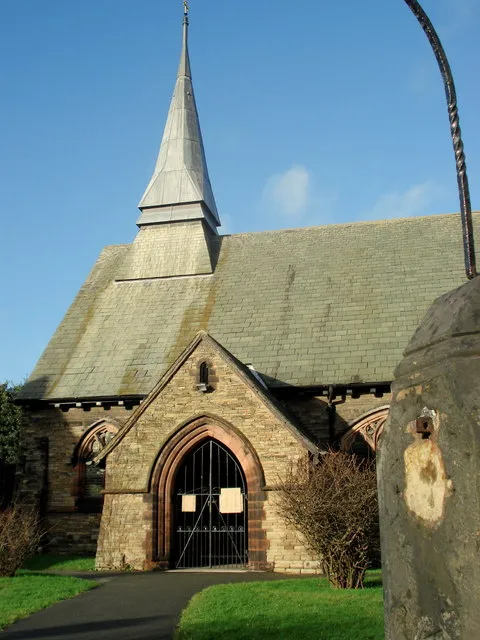 Spire and south porch of St Stephen's parish church, Moulton, Cheshire