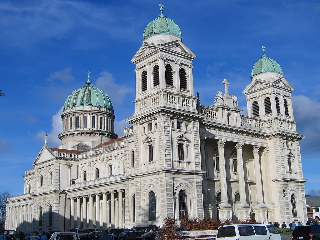 Francis Petre's Cathedral of the Blessed Sacrament, Christchurch, New Zealand, prior to the 2010 earthquake.
