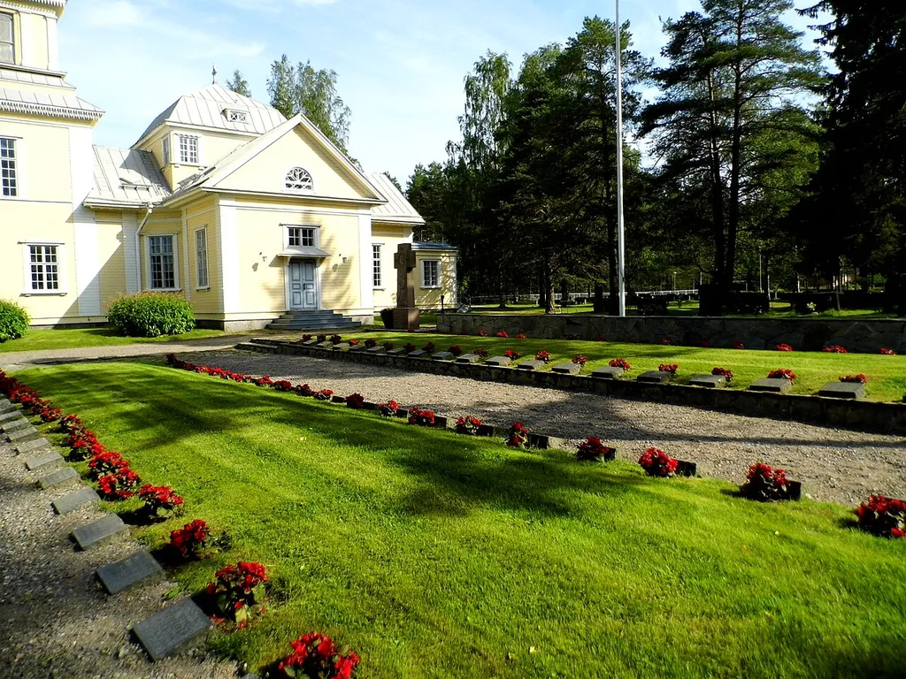 Military cemetary at church in Kinnula, Finland