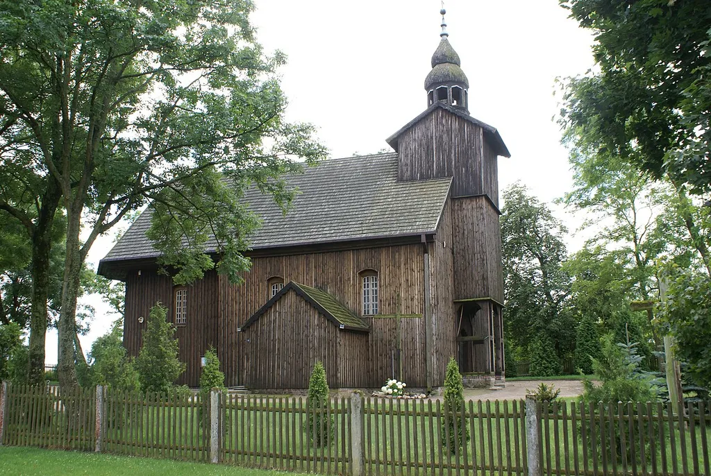 kościół fil. pw. św. Mikołaja, drewniany z końca XVII w. Słopanowo, Obrzycko