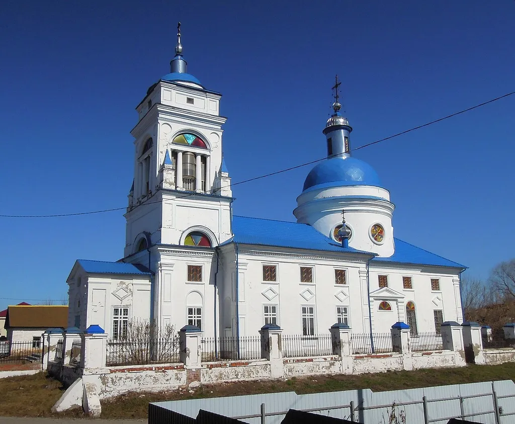 Казанская церковь (1795), комплекс с трапезной и колокольней. Никольское