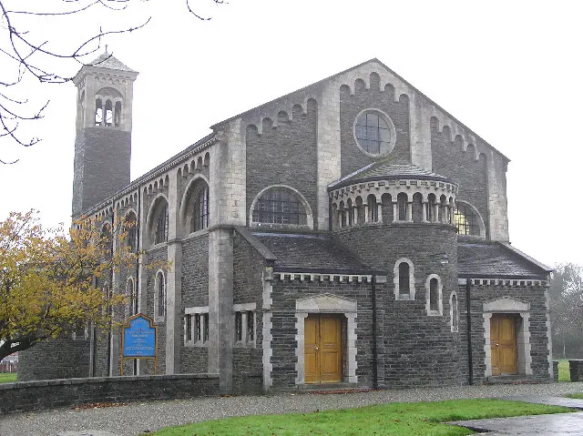 The Church of the Good Shepherd, Sion Mills. It is based on the design of a church at Pistoia, near Florence. It is Church of Ireland.